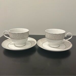 Mikasa Parchment (China) L3438 Footed Cup & Saucer Set of 2 (3 sets available)